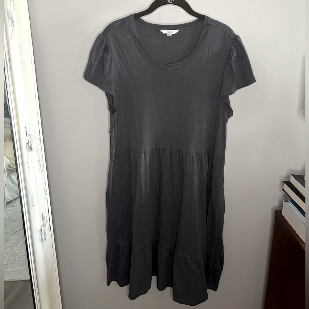 Gray Boho Dress with Pockets